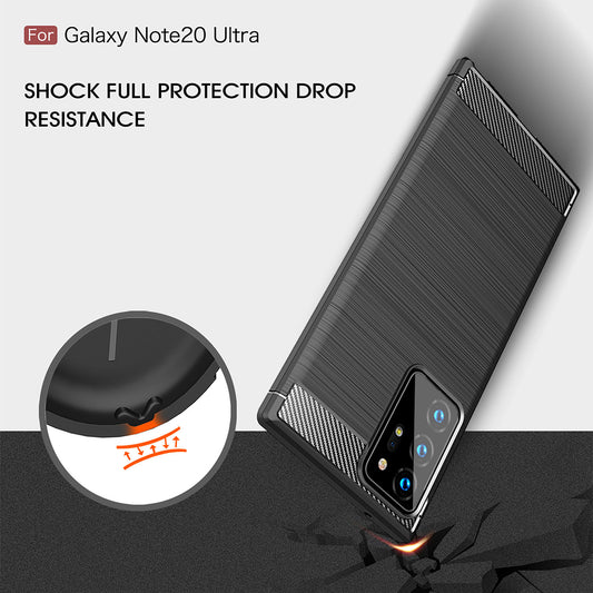 Capa para Samsung Galaxy Note 20 Ultra 5G N986 / Note 20 Ultra N985, Techsuit, Carbono, Preta