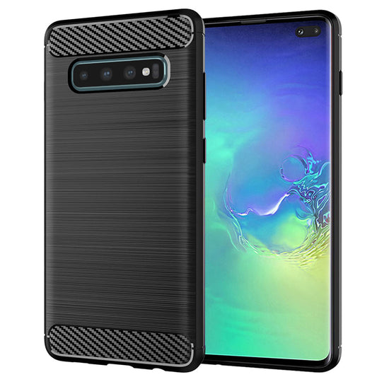Capa para Samsung Galaxy S10+ G975, Techsuit, Carbono, Preta