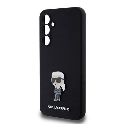 Capa para Samsung Galaxy S23 FE S711, Karl Lagerfeld, Silicone Ikonik Karl Metal, Preta
