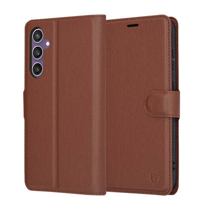 Capa para Samsung Galaxy S23 FE S711, Techsuit, Leather Folio, Castanha