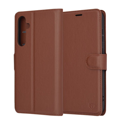 Capa para Samsung Galaxy S23 FE S711, Techsuit, Leather Folio, Castanha