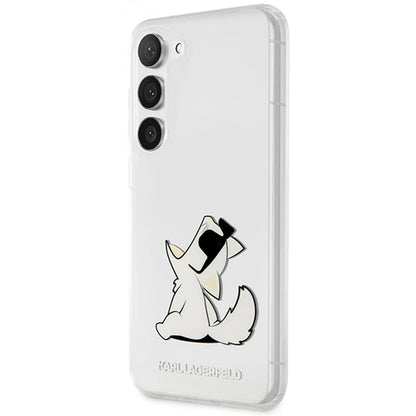 Capa para Samsung Galaxy S23+ S916, Karl Lagerfeld, Choupette Eat, Transparente