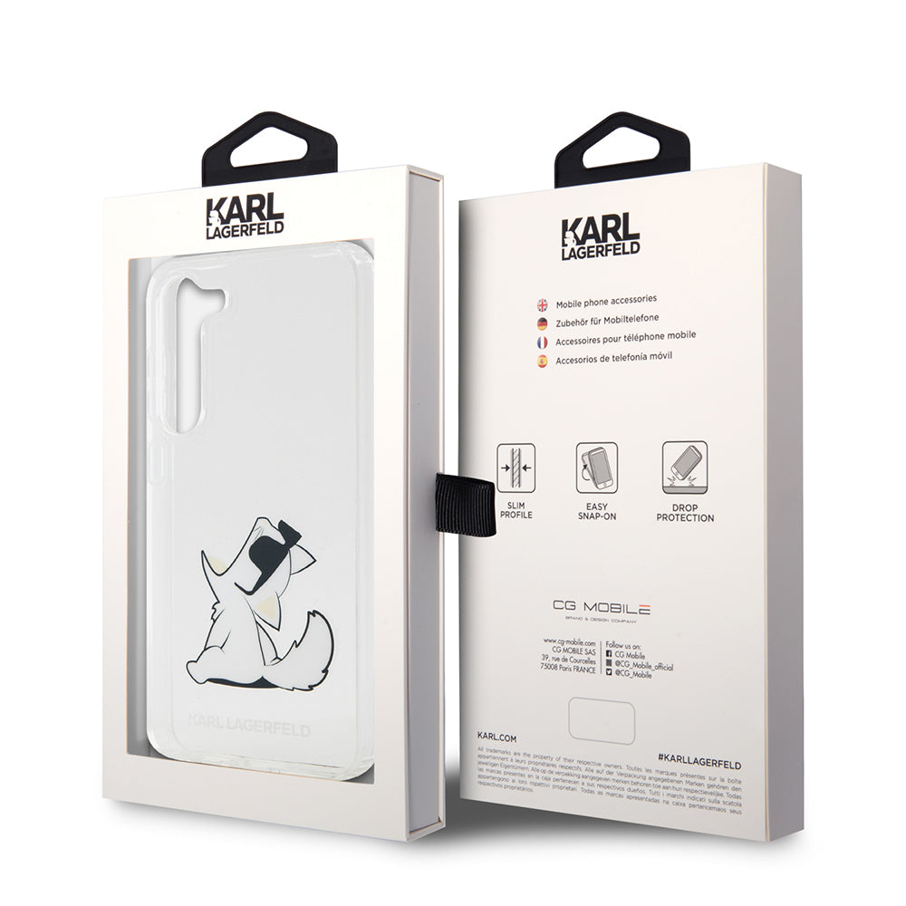 Capa para Samsung Galaxy S23+ S916, Karl Lagerfeld, Choupette Eat, Transparente