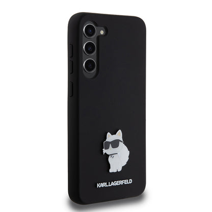 Case for Samsung Galaxy S23+ S916, Karl Lagerfeld, Silicone Choupette Metal, Black