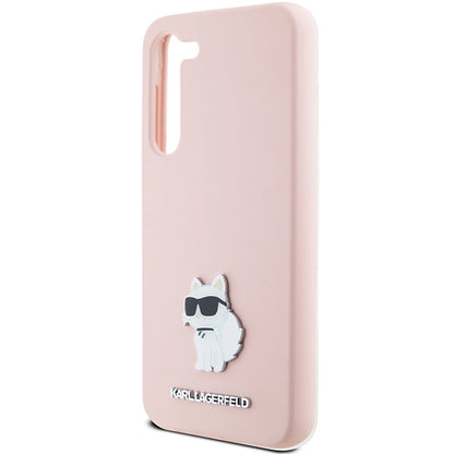 Capa para Samsung Galaxy S23+ S916, Karl Lagerfeld, Silicone Choupette Metal, Rosa