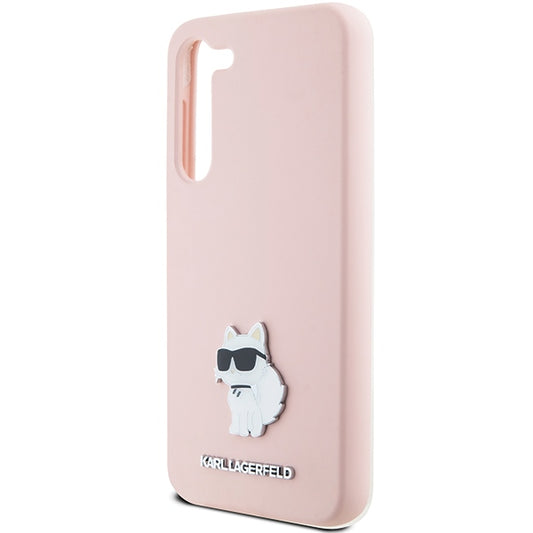 Capa para Samsung Galaxy S23+ S916, Karl Lagerfeld, Silicone Choupette Metal, Rosa