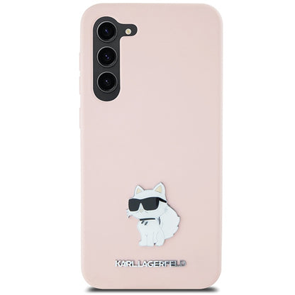 Capa para Samsung Galaxy S23+ S916, Karl Lagerfeld, Silicone Choupette Metal, Rosa