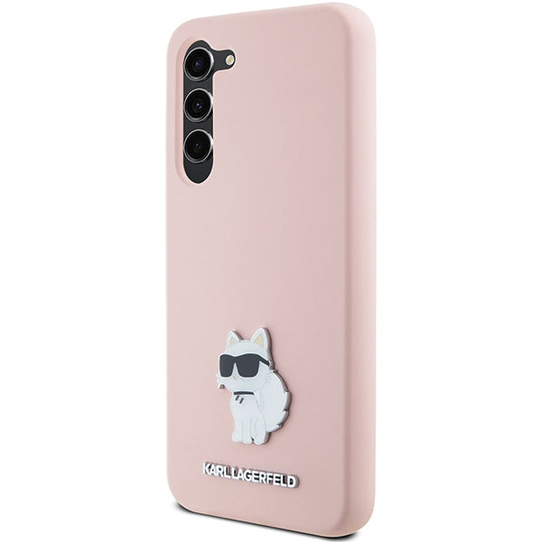 Capa para Samsung Galaxy S23+ S916, Karl Lagerfeld, Silicone Choupette Metal, Rosa