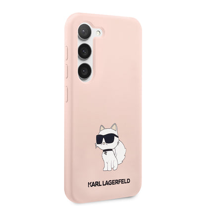 Capa para Samsung Galaxy S23+ S916, Karl Lagerfeld, Silicone Choupette, Rosa