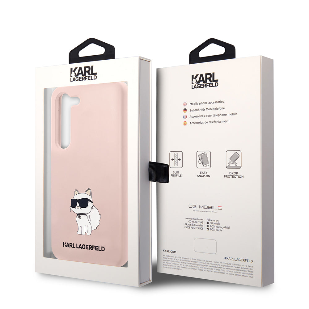 Capa para Samsung Galaxy S23+ S916, Karl Lagerfeld, Silicone Choupette, Rosa