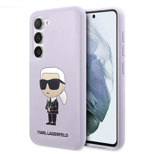 Capa para Samsung Galaxy S23+ S916, Karl Lagerfeld, Silicone Ikonik Karl, Roxo