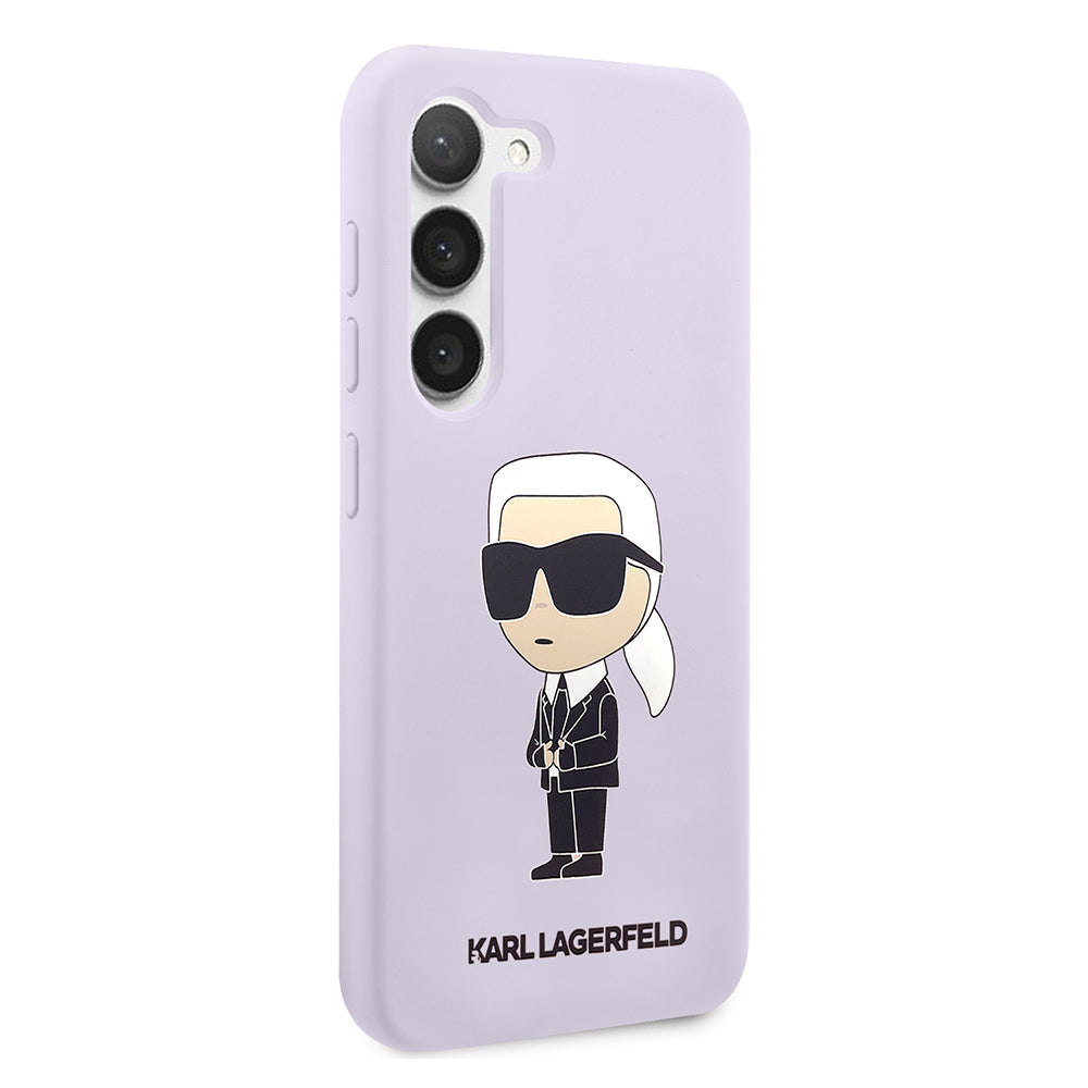 Case for Samsung Galaxy S23+ S916, Karl Lagerfeld, Ikonik Karl Silicone, Purple