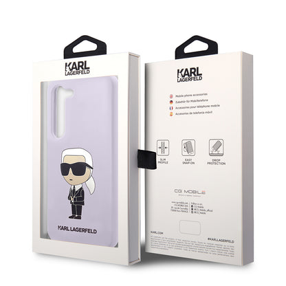 Case for Samsung Galaxy S23+ S916, Karl Lagerfeld, Ikonik Karl Silicone, Purple