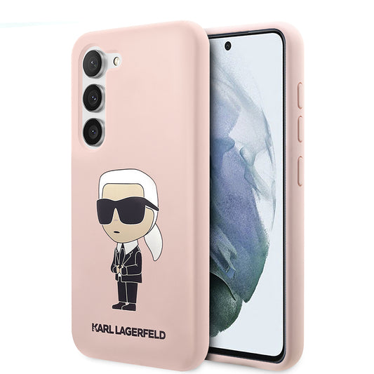 Capa para Samsung Galaxy S23+ S916, Karl Lagerfeld, Silicone Ikonik Karl, Rosa