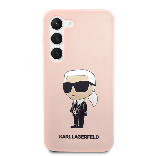 Capa para Samsung Galaxy S23+ S916, Karl Lagerfeld, Silicone Ikonik Karl, Rosa