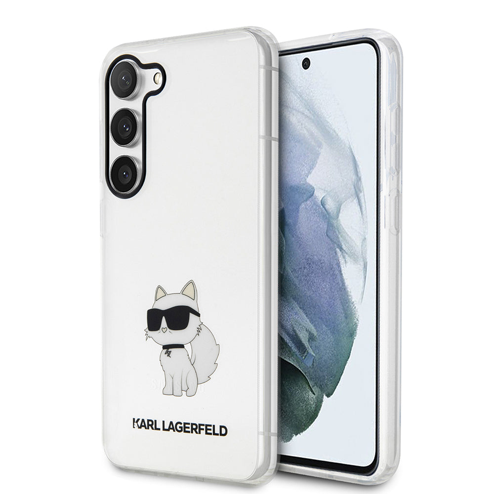 Capa para Samsung Galaxy S23 S911, Karl Lagerfeld, Ikonik Choupette, Transparente