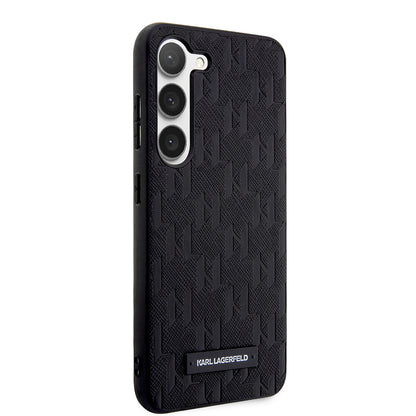 Capa para Samsung Galaxy S23 S911, Karl Lagerfeld, Saffiano Monogram Metal Logo, Preta