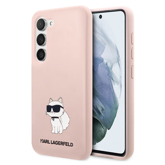 Capa para Samsung Galaxy S23 S911, Karl Lagerfeld, Silicone Choupette, Rosa