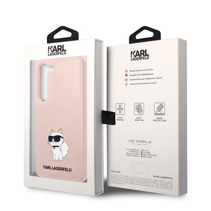 Case for Samsung Galaxy S23 S911, Karl Lagerfeld, Choupette Silicone, Pink