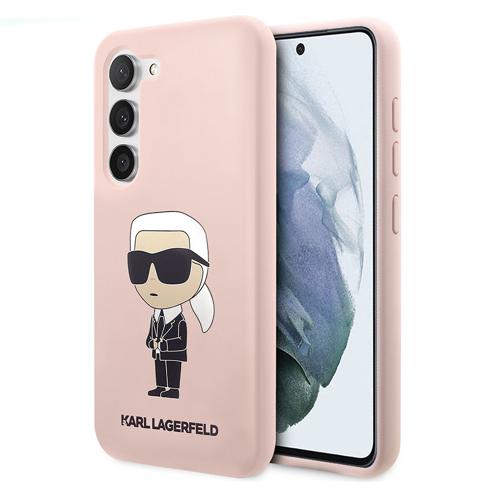 Capa para Samsung Galaxy S23 S911, Karl Lagerfeld, Silicone Ikonik Karl, Rosa