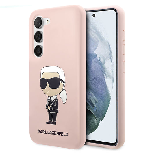 Capa para Samsung Galaxy S23 S911, Karl Lagerfeld, Silicone Ikonik Karl, Rosa