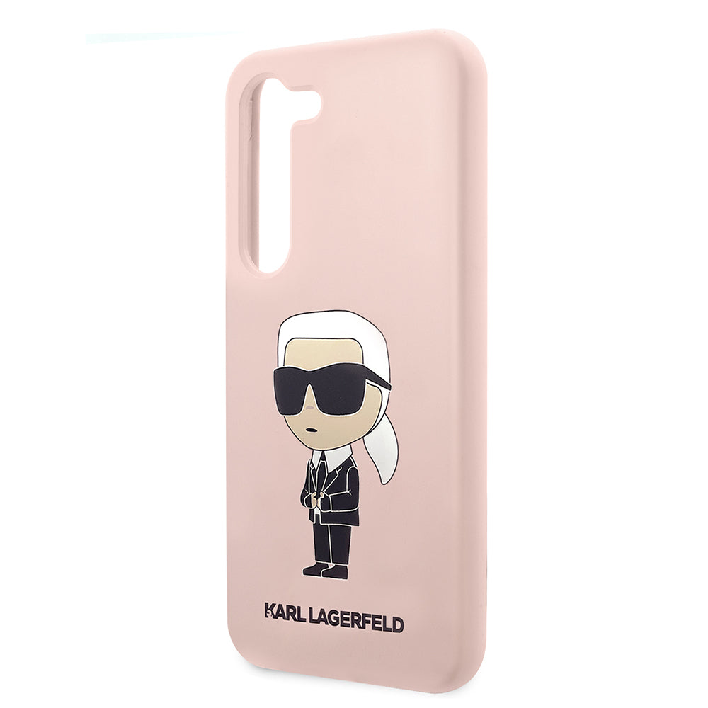 Capa para Samsung Galaxy S23 S911, Karl Lagerfeld, Silicone Ikonik Karl, Rosa