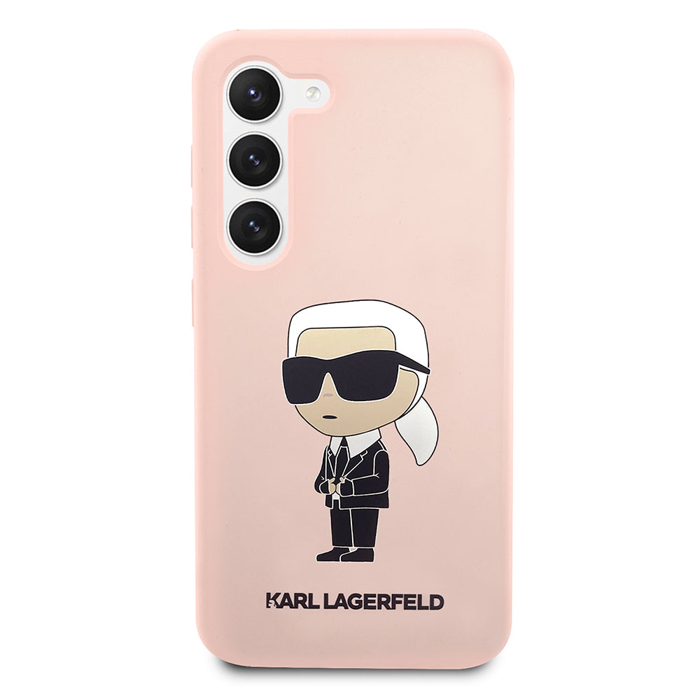 Capa para Samsung Galaxy S23 S911, Karl Lagerfeld, Silicone Ikonik Karl, Rosa