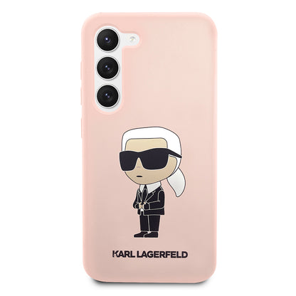 Capa para Samsung Galaxy S23 S911, Karl Lagerfeld, Silicone Ikonik Karl, Rosa