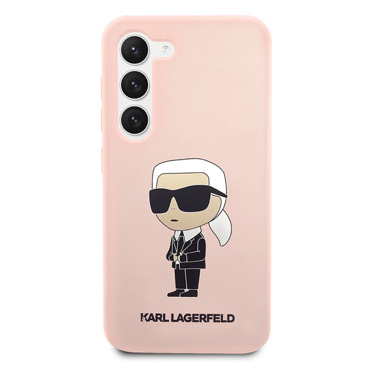 Capa para Samsung Galaxy S23 S911, Karl Lagerfeld, Silicone Ikonik Karl, Rosa