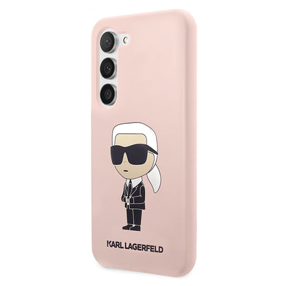 Capa para Samsung Galaxy S23 S911, Karl Lagerfeld, Silicone Ikonik Karl, Rosa