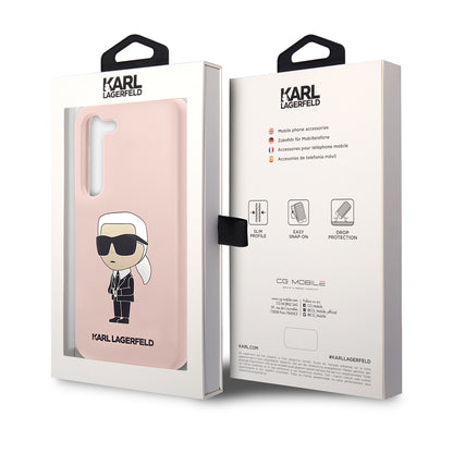 Capa para Samsung Galaxy S23 S911, Karl Lagerfeld, Silicone Ikonik Karl, Rosa