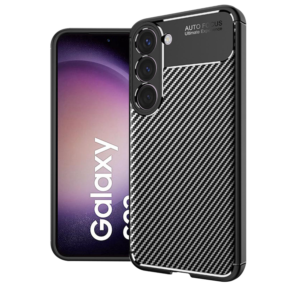 Capa para Samsung Galaxy S23 S911, Techsuit, Fibra de Carbon, Preta