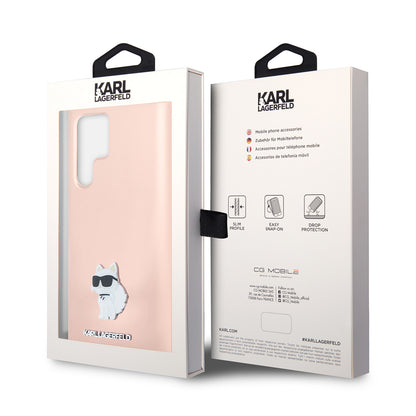 Capa para Samsung Galaxy S23 Ultra S918, Karl Lagerfeld, Silicone Choupeete Metal, Rosa