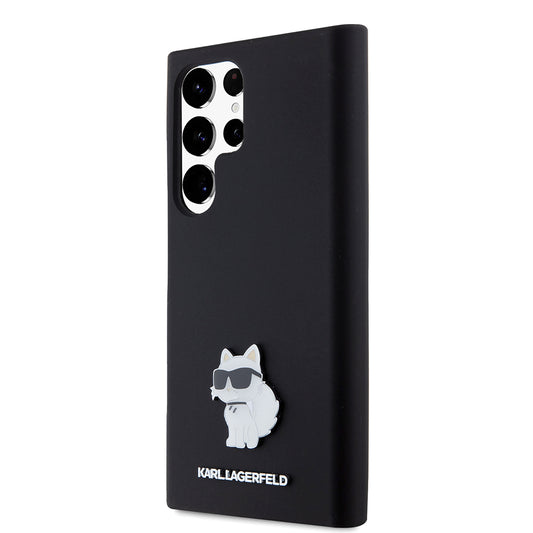 Capa para Samsung Galaxy S23 Ultra S918, Karl Lagerfeld, Silicone Choupette, Preta