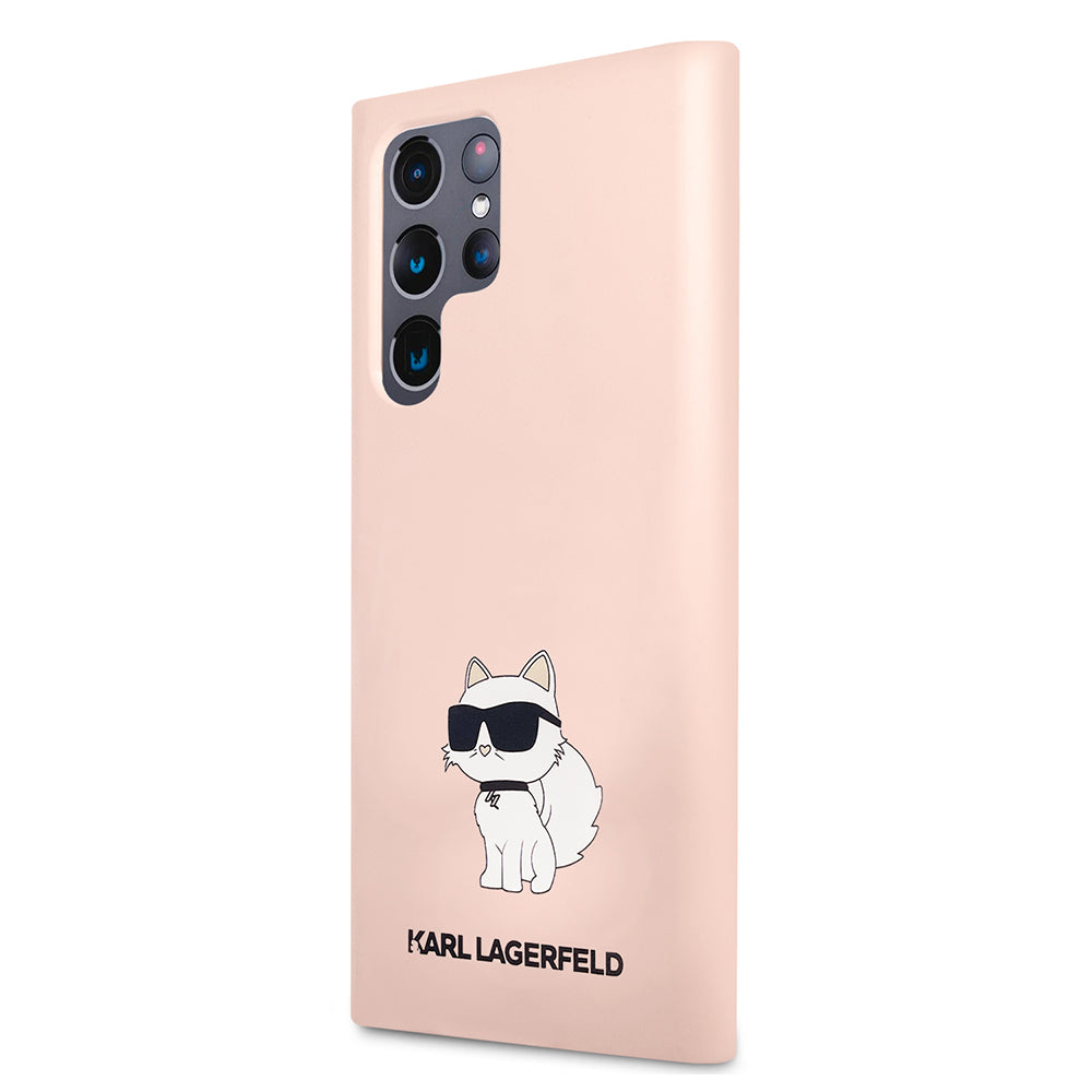 Capa para Samsung Galaxy S23 Ultra S918, Karl Lagerfeld, Silicone Choupette, Rosa