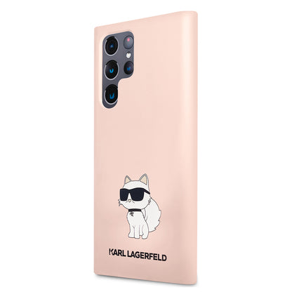 Capa para Samsung Galaxy S23 Ultra S918, Karl Lagerfeld, Silicone Choupette, Rosa