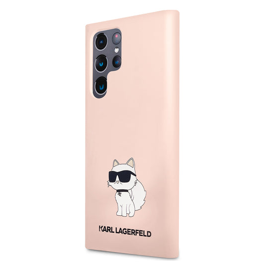 Capa para Samsung Galaxy S23 Ultra S918, Karl Lagerfeld, Silicone Choupette, Rosa