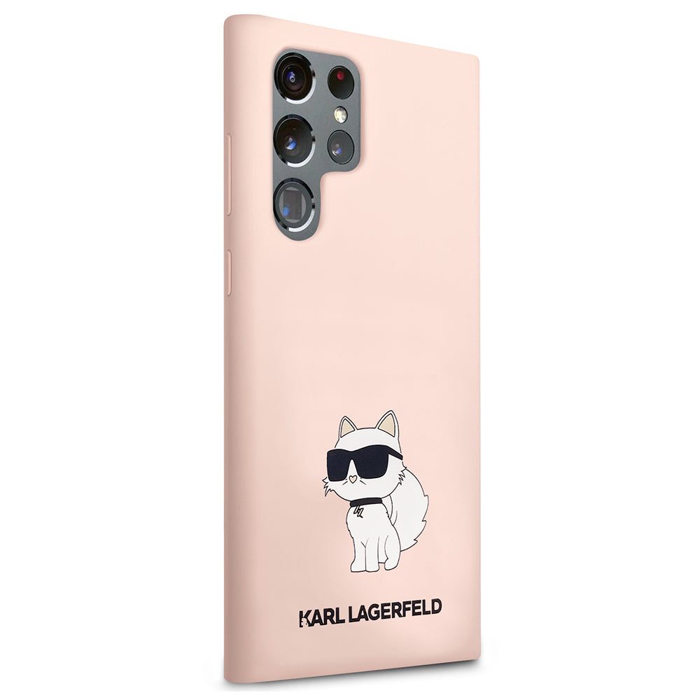 Capa para Samsung Galaxy S23 Ultra S918, Karl Lagerfeld, Silicone Choupette, Rosa