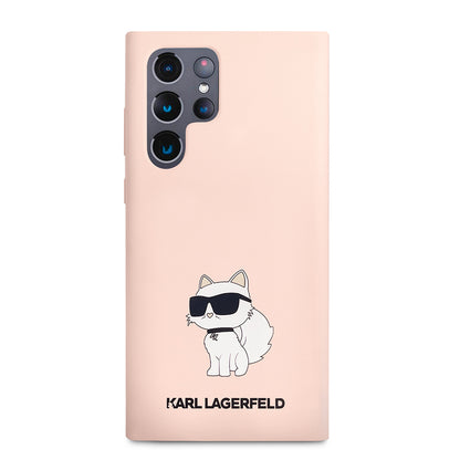 Capa para Samsung Galaxy S23 Ultra S918, Karl Lagerfeld, Silicone Choupette, Rosa