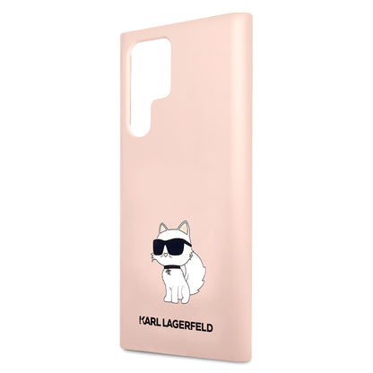 Capa para Samsung Galaxy S23 Ultra S918, Karl Lagerfeld, Silicone Choupette, Rosa