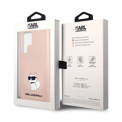 Capa para Samsung Galaxy S23 Ultra S918, Karl Lagerfeld, Silicone Choupette, Rosa