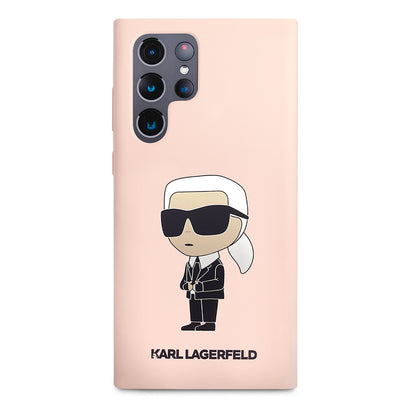 Capa para Samsung Galaxy S23 Ultra S918, Karl Lagerfeld, Silicone Ikonik Karl, Rosa
