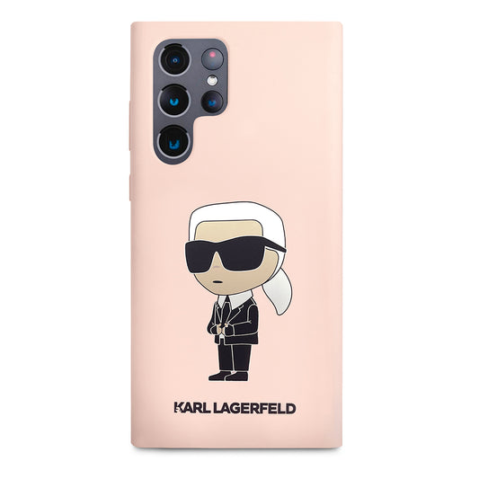 Capa para Samsung Galaxy S23 Ultra S918, Karl Lagerfeld, Silicone Ikonik Karl, Rosa
