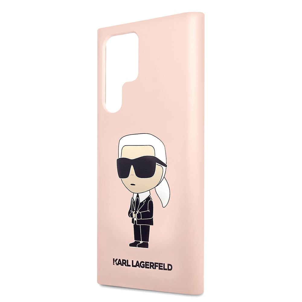 Capa para Samsung Galaxy S23 Ultra S918, Karl Lagerfeld, Silicone Ikonik Karl, Rosa