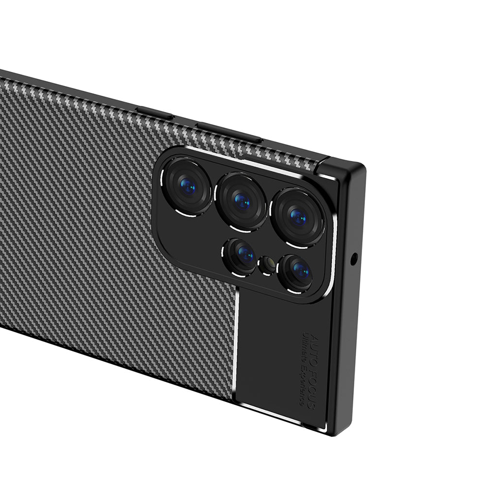 Capa para Samsung Galaxy S23 Ultra S918, Techsuit, Fibra de Carbon, Preta