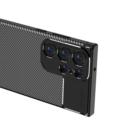 Capa para Samsung Galaxy S23 Ultra S918, Techsuit, Fibra de Carbon, Preta