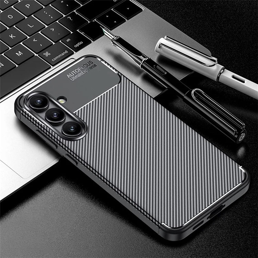 Capa para Samsung Galaxy S24 FE S721, Techsuit, Fibra de Carbon, Preta