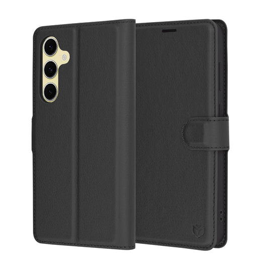 Capa para Samsung Galaxy S24 FE S721, Techsuit, Leather Folio, Preta