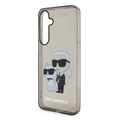 Capa para Samsung Galaxy S24+ S926, Karl Lagerfeld, Glitter Karl & Choupette, Azul.