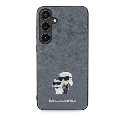 Capa para Samsung Galaxy S24+ S926, Karl Lagerfeld, Saffiano Karl & Choupette Metal, Cinza